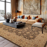 10x14 Brown, Beige, Sage Color Hand Knotted Flatweave Wool Traditional Oriental Rug